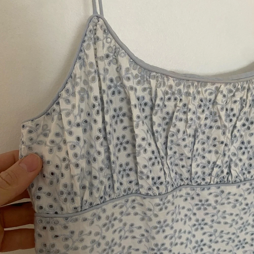 Doen Light Blue Floral Tiered Spaghetti-Strap Midi Dress - Picture 2 of 3